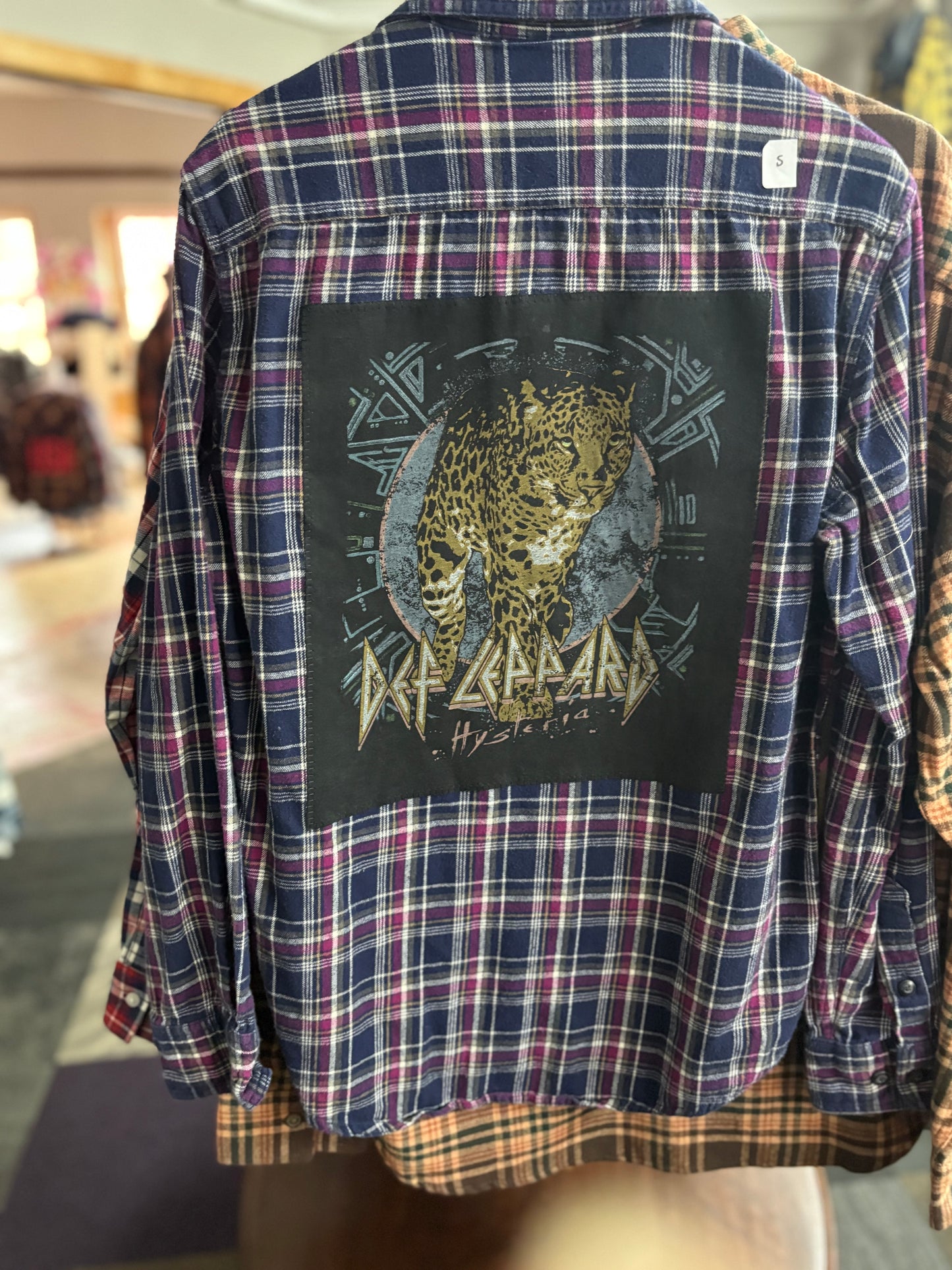 Def Leppard Pink and blue flannel small