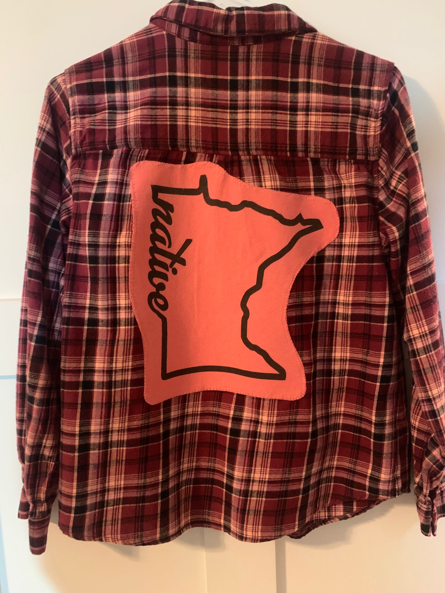 Women's Vintage Flannel - MN Native on Pink