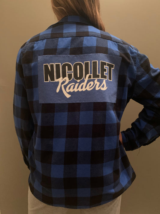 Vintage Flannel - Nicollet Raiders Black and Blue