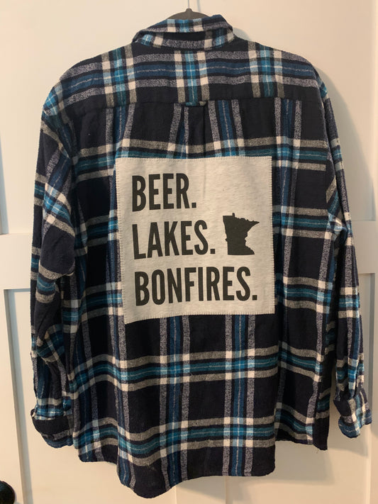 Vintage Flannel - Beer Lakes Bonfires