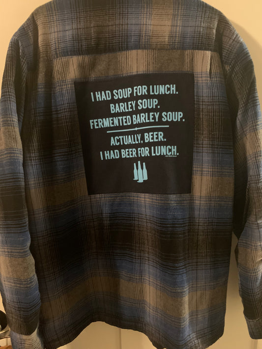 Men's New Flannel Jacket- Beer for Lunch