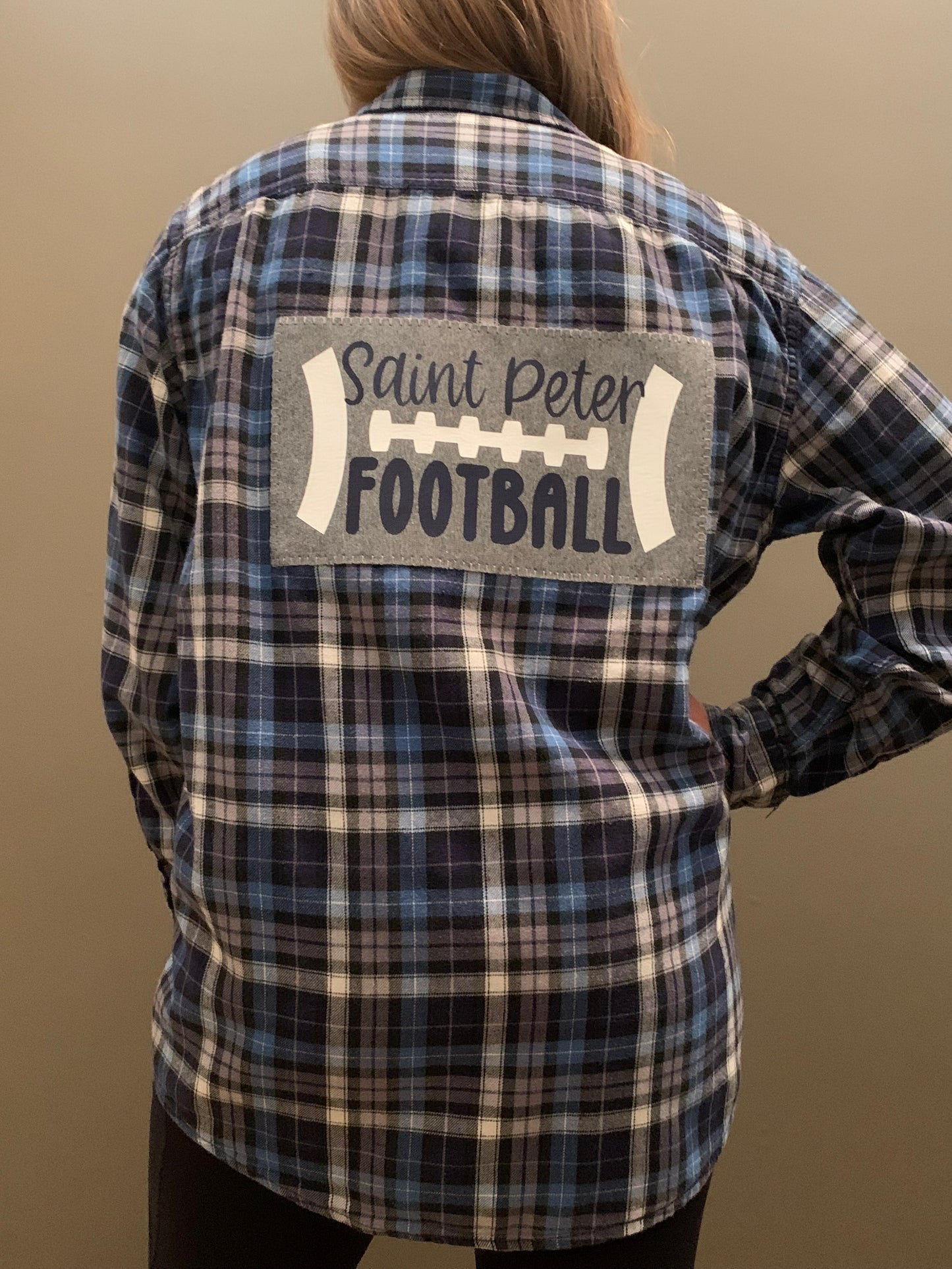 Vintage Flannel - Saint Peter football Blue and grey