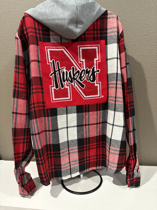 Nebraska Corn Huskers Flannel hoodie XL