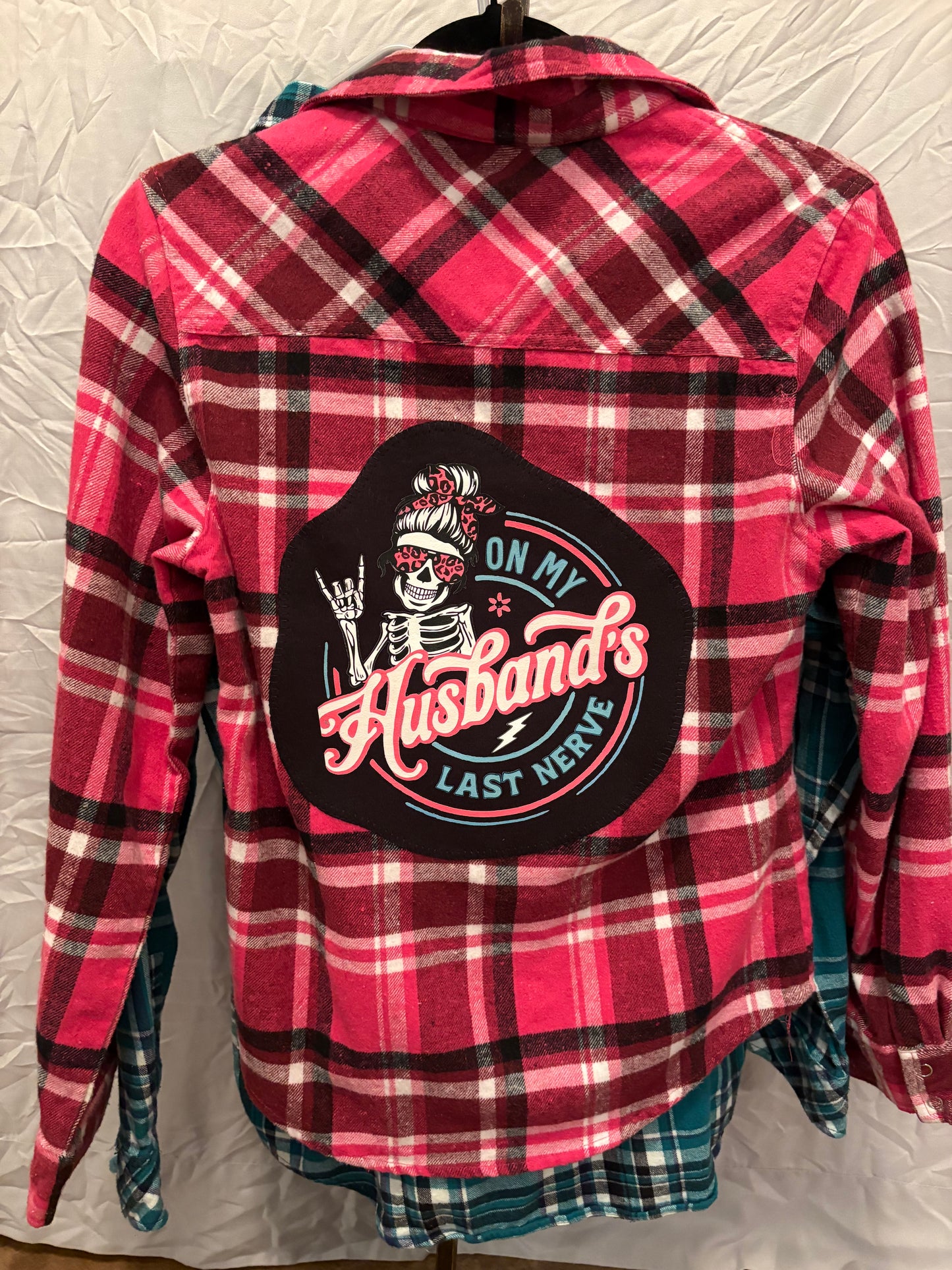 On my husband's last nerve flannel pink small