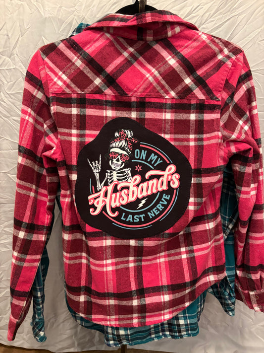 On my husband's last nerve flannel pink small