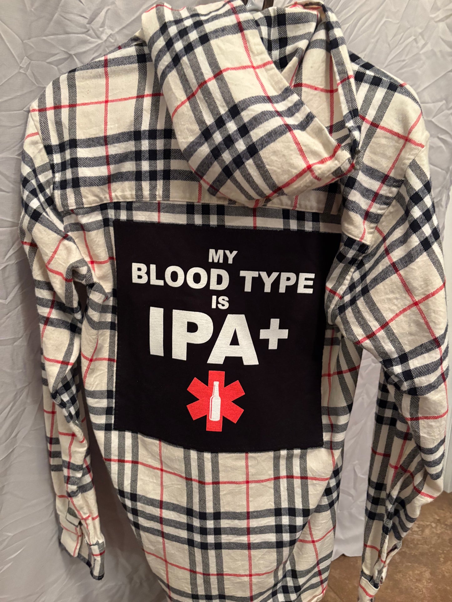 My Blood Type is IPA Flannel hoodie medium
