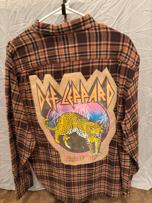 Def Leppard Brown Flannel XL
