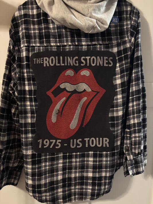 Rolling Stones flannel hoodie XL