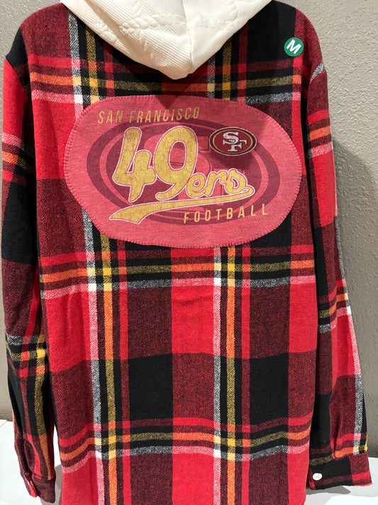 49ers flannel hoodie medium