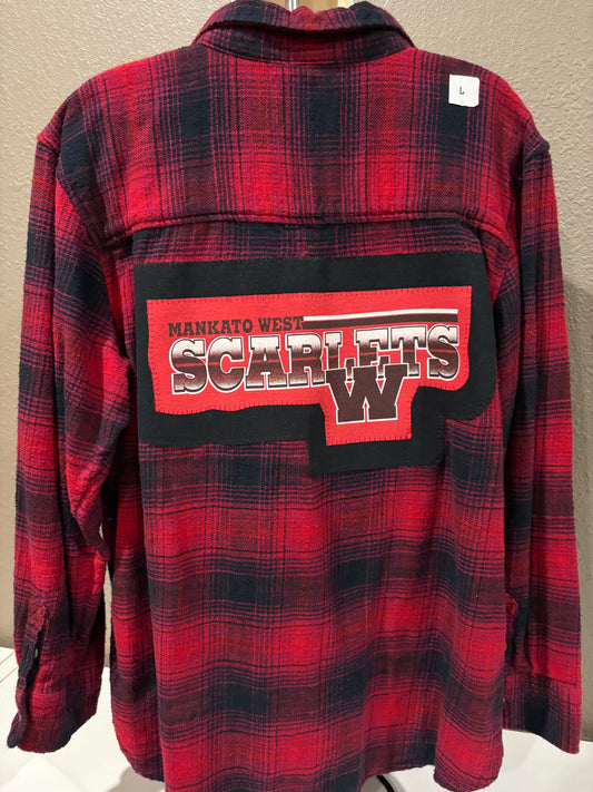 Mankato West Scarlets Flannel large black