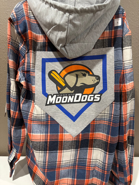 Mankato Moondogs Flannel hoodie Large