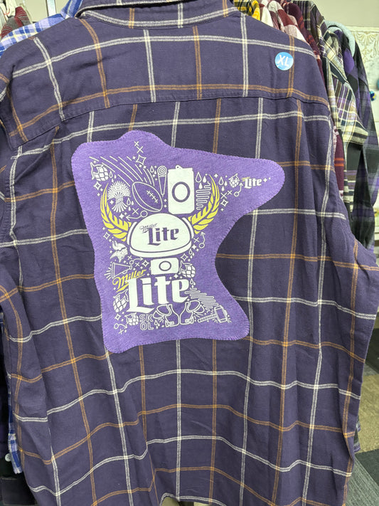 Minnesota Vikings Flannel Miller Lite XL