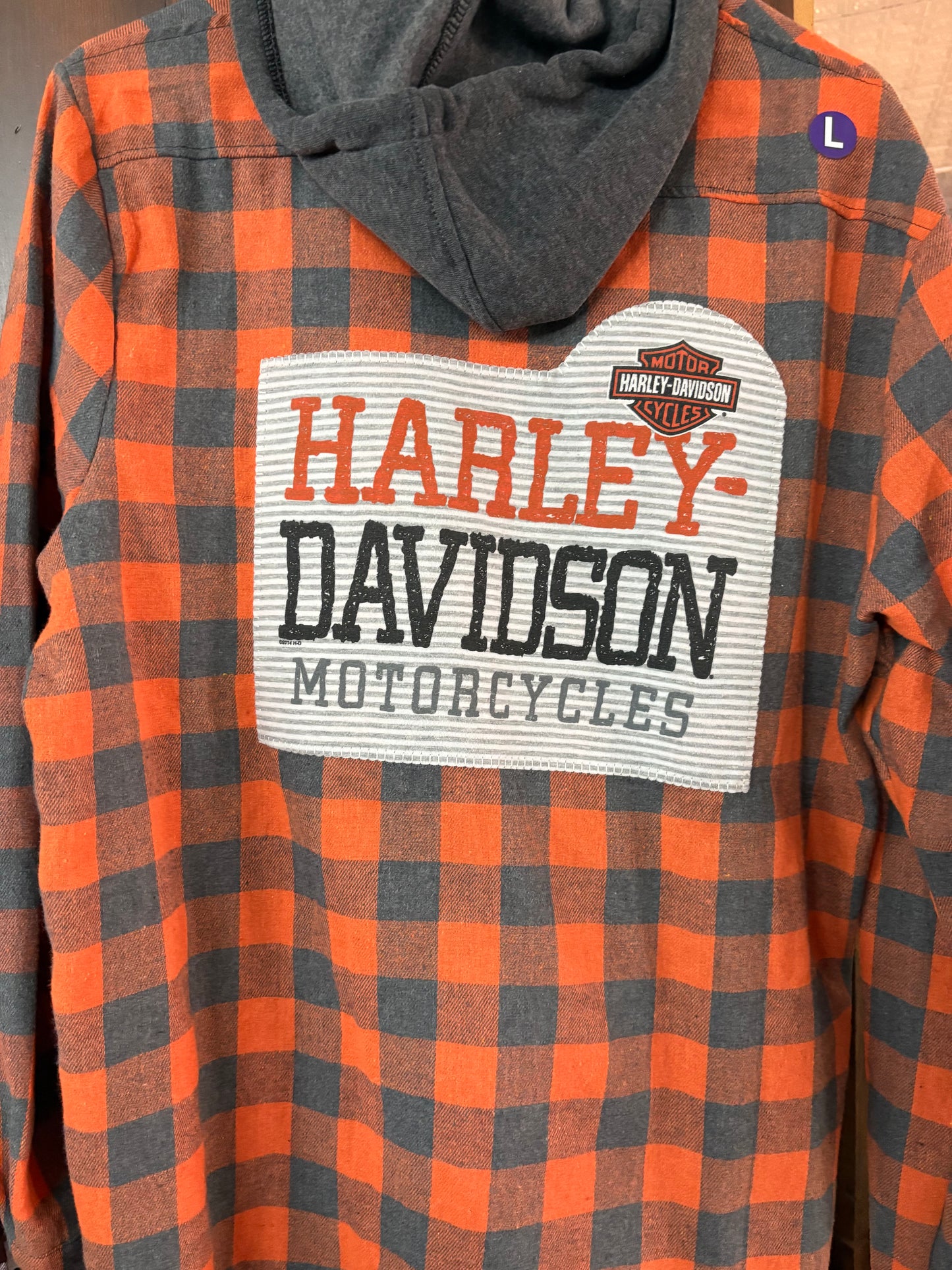 Harley Davidson Hoodie Flannel Large