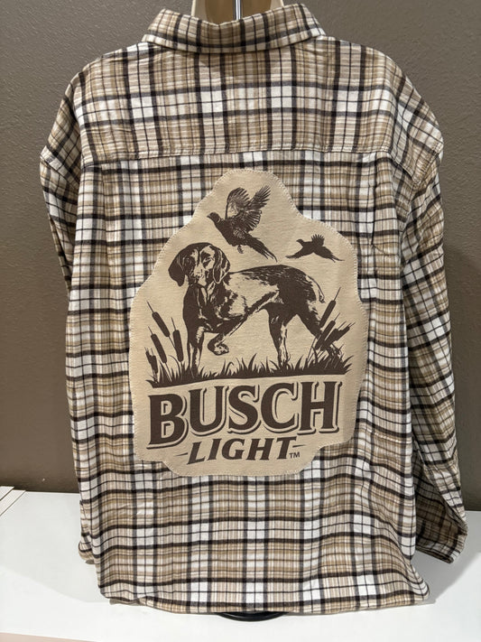 Busch light dog Flannel tan 2X