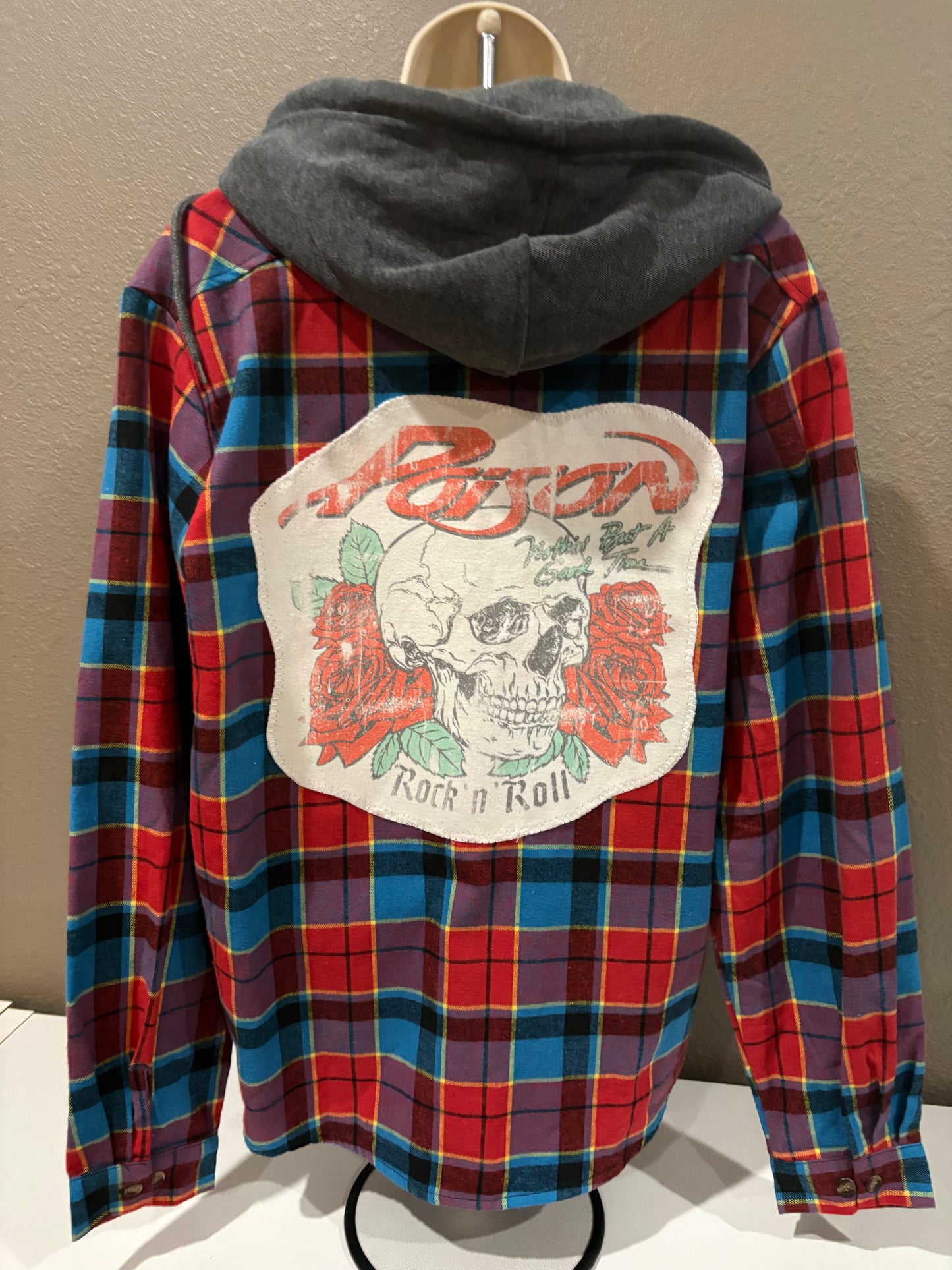 Poison Red Flannel hoodie Small