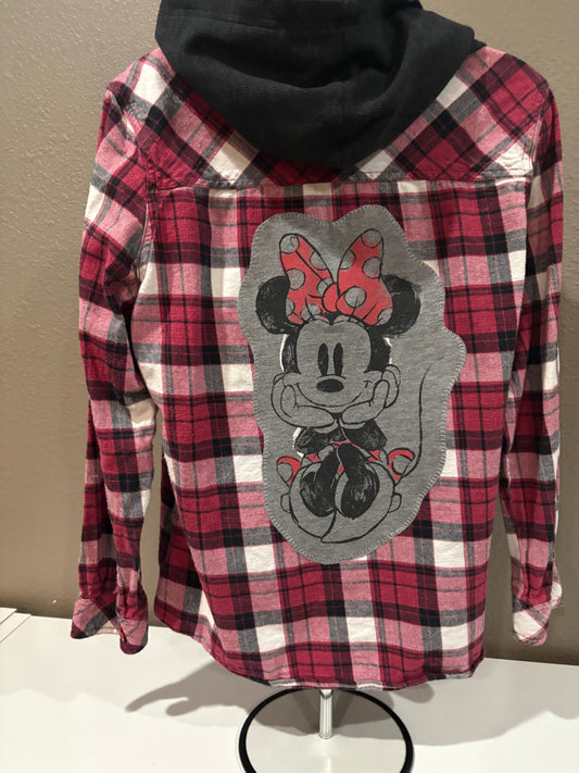 Minnie flannel hoodie large