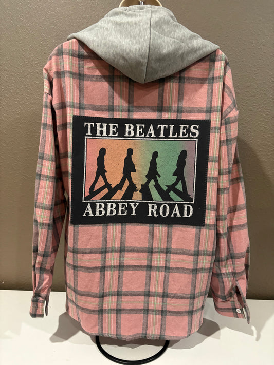 Beatles Pink Flannel hoodie large