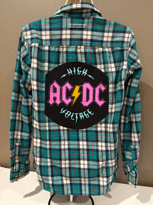 AC/DC Turquoise flannel Medium