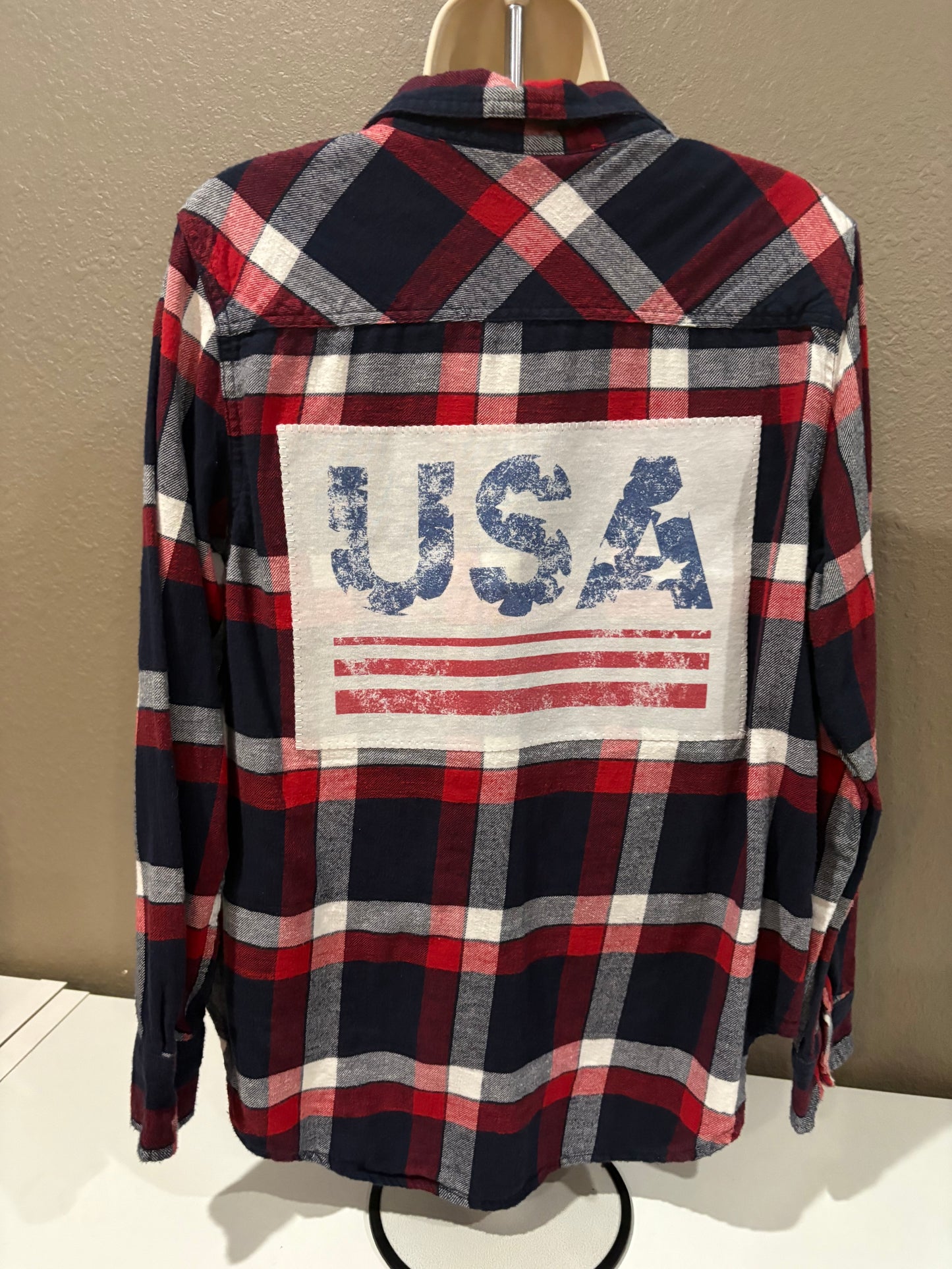 USA Flannel White Large