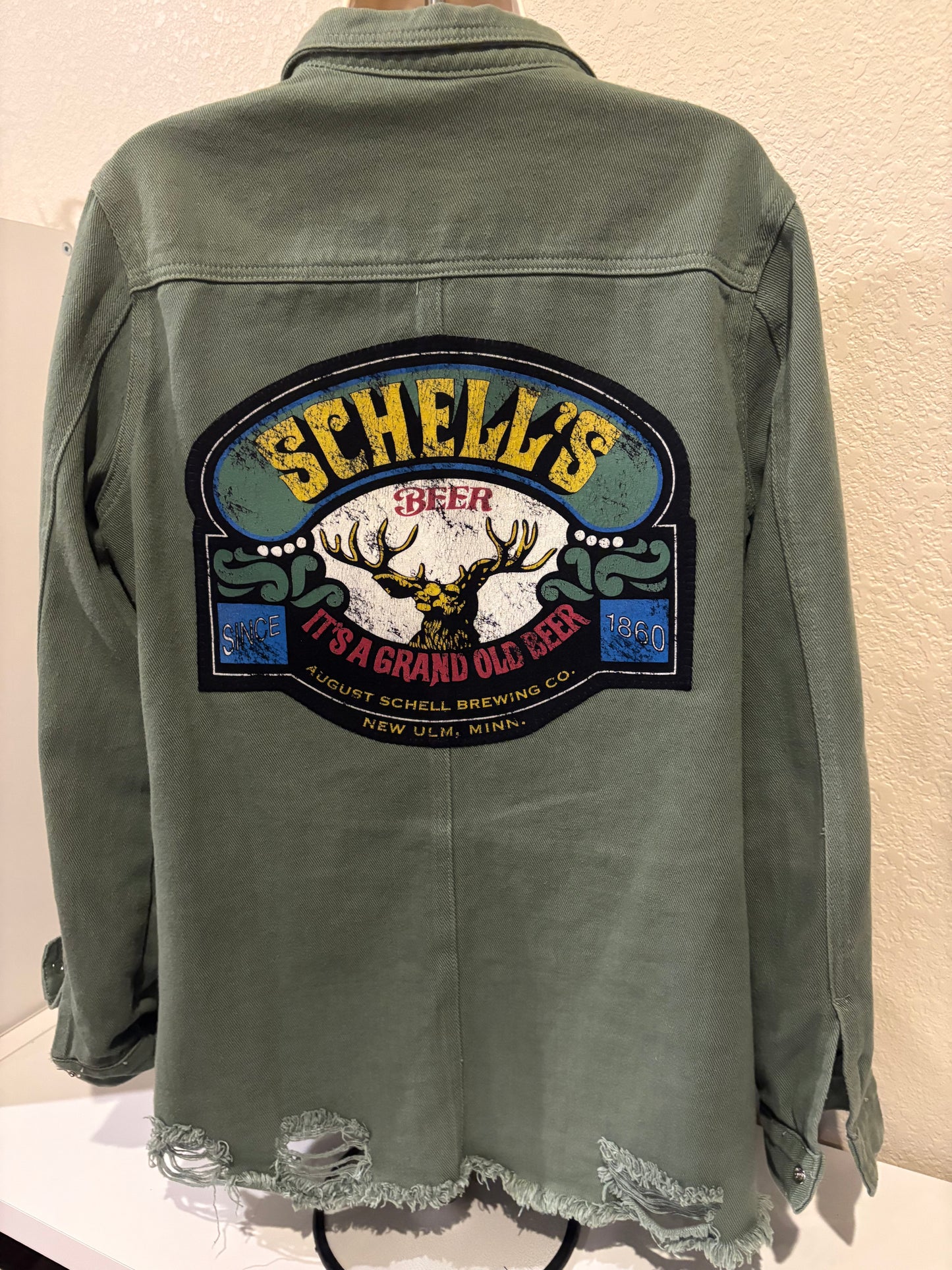 Schell's Army Green Jean Shirt Medium