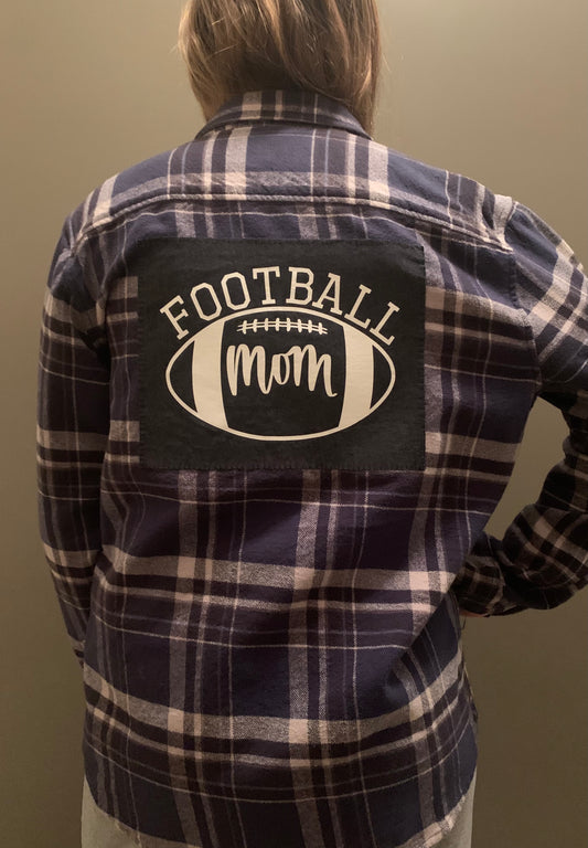 Men's Vintage Flannel - Football Mom Blue and Grey