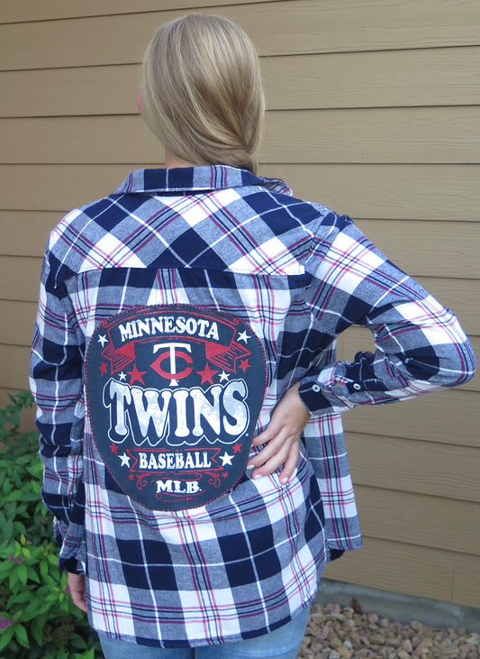 Women's Vintage Flannel - MN Twins MLB